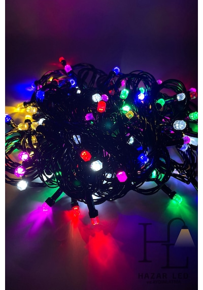 10 Metre 100 Ledli Rgb İp Led Eklemeli Fonksiyonlu Dekoratif Led Işık Yılbaşı Süsü Çam Ağacı Işığı Çok Renkli