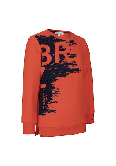 Brz Kids Neon Baskılı Erkek Çocuk Turuncu Sweatshirt-turuncu Turuncu