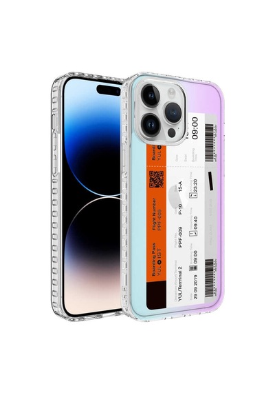 Apple Uyumlu iPhone 12 Pro Max Airbag Kenarlı Renkli Desenli Silikon Zore Elegans Kapak