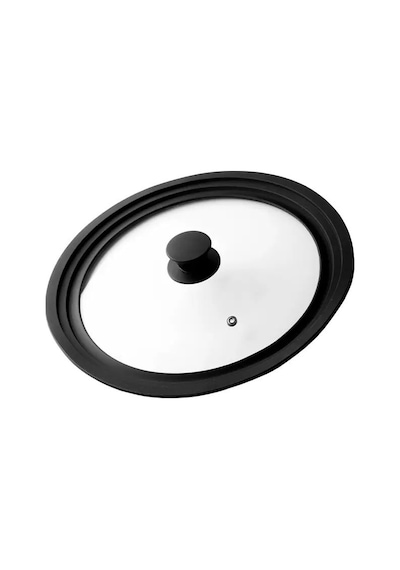 Eratec Cam Kapak Siyah Silikon Kenarlı Ø 28/30/32 Cm , Isıya Dayanıklı, Buhar Deliği İle Çok Yönl Siyah - Şeffaf Eratec Cam Kapak Siyah Silikon Kenarlı Ø 28/30/32 Cm , Isıya Dayanıklı, Buhar Deliği İle Çok Yönl Siyah - Şeffaf