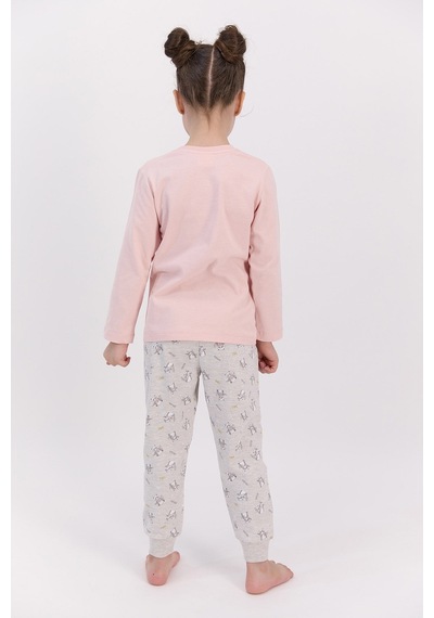 Rolypoly Smile Every Day Pudra Kız Çocuk Pijama Takımı 5274-28267 Pudra