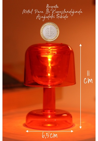 Led Mum İskandinav Tip Pil Dahil Dumansız Alev Ledli Yapay Dekoratif Mum Dekor Işığı Kırmızı Pt428 Kırmızı