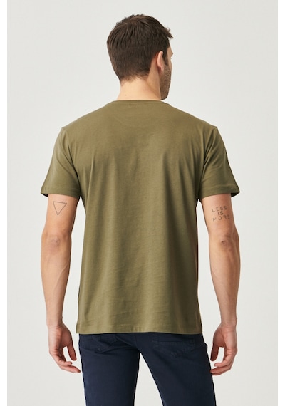 AC&Co / Altınyıldız Classics 4A4800000001HAKXS Slim Fit Bisiklet Yaka Kısa Kol Pamuklu Erkek Tişört Haki