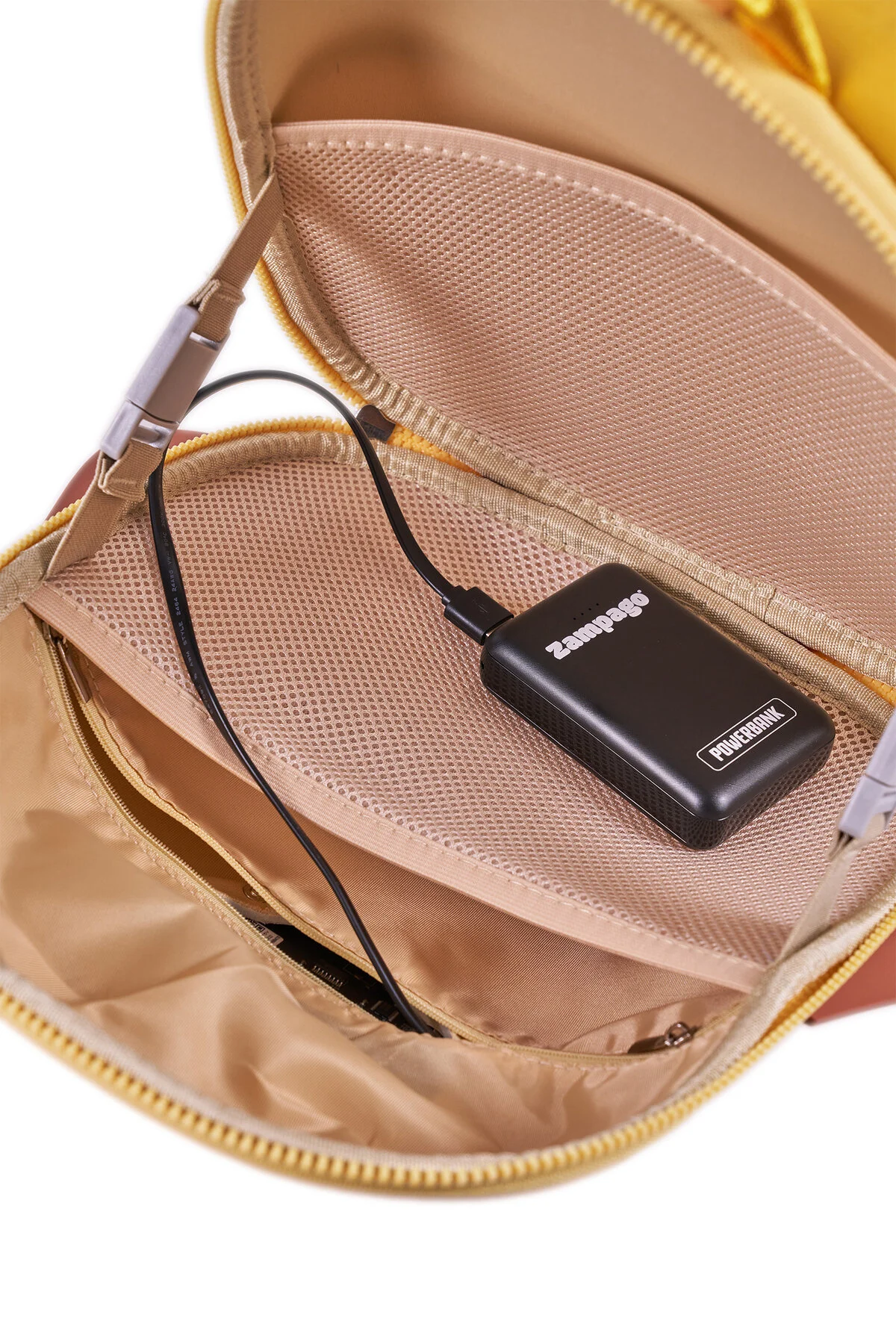 Zampago Golden Retriwer Led Işıklı Çocuk Sırt Çantası - 10.000 Mah Powerbank Hediyeli Açık Kahverengi