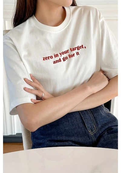 Startmore Beyaz Zerobaskılı Oversize T-shirt