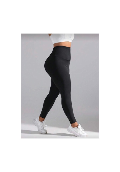 Fit Women Yüksek Bel 3 Kademeli Agraflı Termal Tayt Siyah