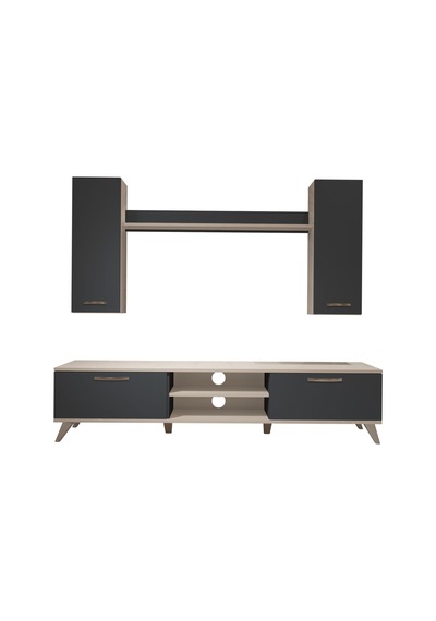 Decoraktiv Eko 5d Mdf Dvd Retro Tv Ünitesi Tv Sehpası Beyaz - Antrasit