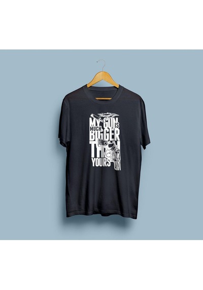 Oversize Benim Silahım Senden Büyük Yazılı T-shirt Siyah