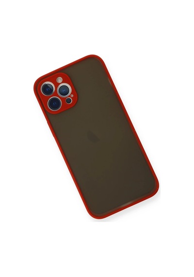 Apple Apple Uyumlu iPhone 12 Pro Max Kılıf Montreal Silikon Kapak - Kırmızı 0.2M-Çok Renkli