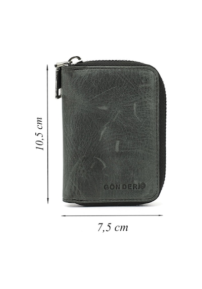 Gönderir Gönderi R Unisex Siyah Crazy Hakiki Deri Dikey Kartlık Ddux76006858