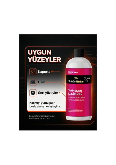 Araç Oto Yapışkan Etiket İz Sökücü Sprey 500ml Gecko