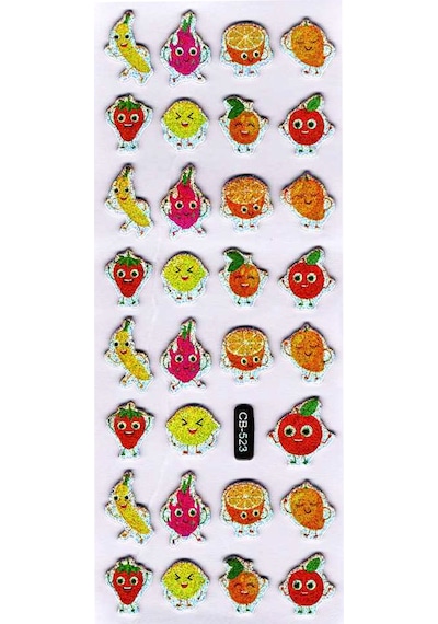 Sticker Kabartmalı Sticker Defter Planlayıcı Etiket Cb523 16x7 Cm- Neşeli Meyveler Çok Renkli
