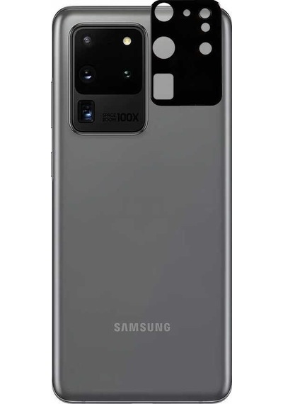 Samsung Galaxy Uyumlu S20 Ultra Zore 3D Kamera Camı-Siyah Siyah