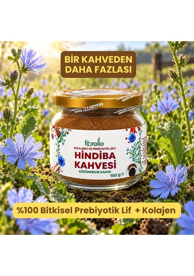 Fibrelle Kolajenli Ve Prebiyotik Lifli Hindiba Kahvesi 150 G Kavanoz Granül