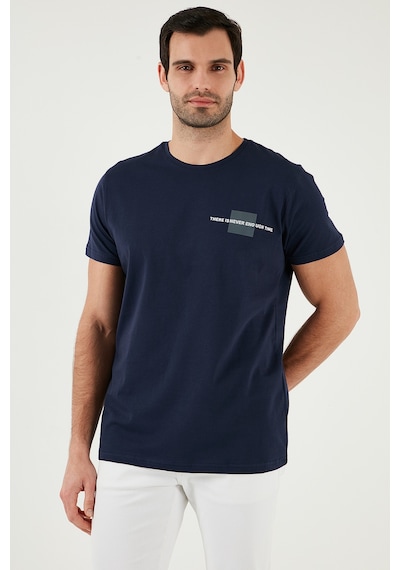 Buratti Bisiklet Yaka Pamuklu Slim Fit Erkek T Shirt 541There Lacivert