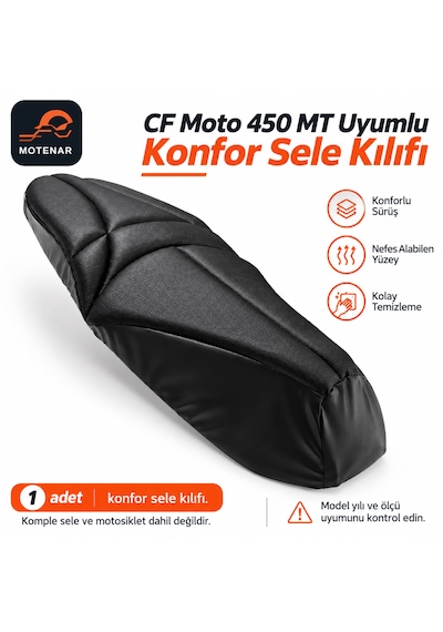 Motenar Cf Moto 450 Mt Uyumlu Visco Konfor Sele Kılıfı Siyah