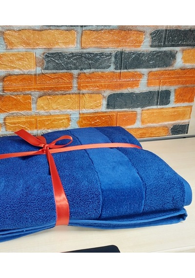 Özdilek Svv Border Büyük Boy Banyo Havlusu 89x173 - Persian Blue Saks Mavisi Saks Mavisi