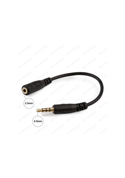4 Kutuplu 3.5Mm Erkek To 2.5Mm Dişi Stereo Ses Kablosu