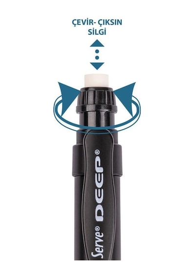 Serve Deep Mekanik Uçlu Kalem 0.7 MM Metalik Mr.Siyah