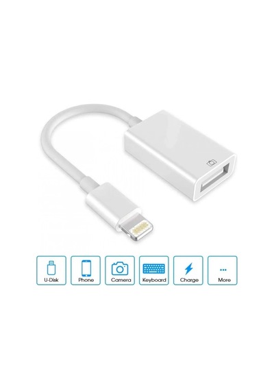 Apr14 Apple Uyumlu iPhone Otg - Beyaz Diğer