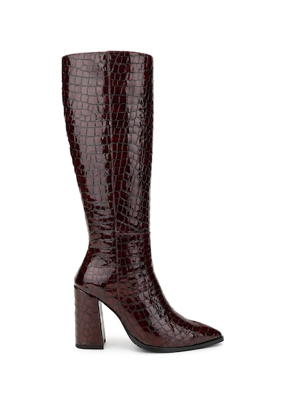 Tamer Tanca Kadın Hakiki Deri Bordo Casual Çizme 33 409-1 Bn Czm Sk24-25 Bordo Kroko Bordo