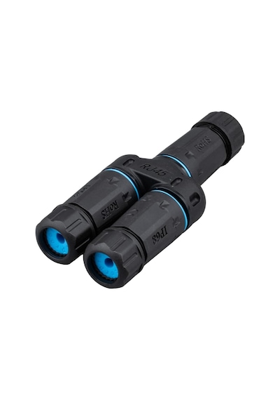 Lexroo Su Geçirmez Ip68 Korumalı 1/2 Splitter Dişi + 2xdişi Rj45 Ethernet Konnektör Soketleri