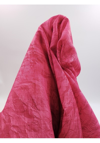 Desenli Bambu Keten Kumaş Pembe