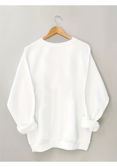 Uyguntarz Unisex Tarot Kart Baskılı Oversize Sweatshirt beyaz