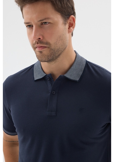 Lacivert-mavi Polo Yaka Pike Kısa Kol Slim Fit %100 Pamuk Tişört 1011260171 Lacivert - Mavi
