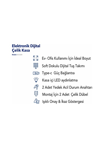 X-bay Dijital Çelik Kasa Orta Boy