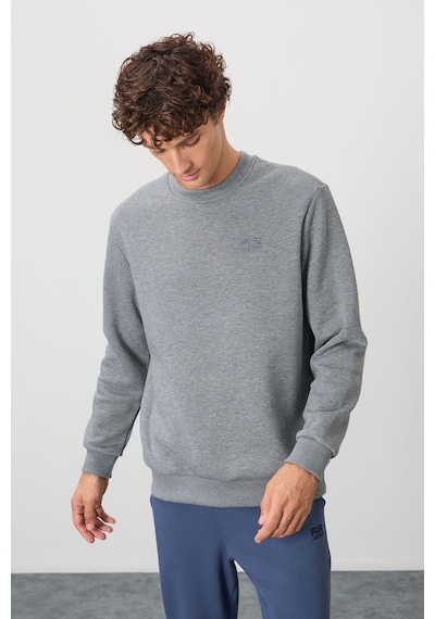 Air Jones Tommy Life Omar Gri Melanj Şardonlu Erkek Sweatshirt - 88137 GRİ MELANJ