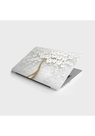 Laptop Sticker Bilgisayar Notebook Pc Kaplama Etiketi 3d Beyaz Ağaç
