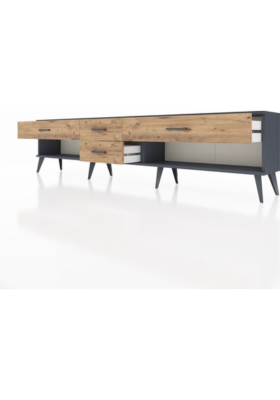 Arges Tv Ünitesi 4 Çekmeceli 220x30x51 Antrasit-antrasit/çam Antrasıt/atlas Çam - Antrasıt Arges Tv Ünitesi 4 Çekmeceli 220x30x51 Antrasit-antrasit/çam Antrasıt/atlas Çam - Antrasıt