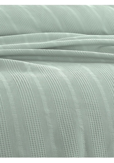 Çift Kişilik Waffle Pike 210x230cm, %100 Pamuk, Petekli Pike Yeşil