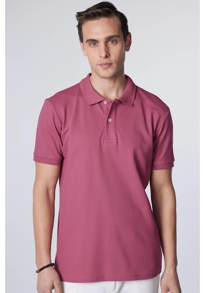 Tudors Erkek Slim Fit Dar Kesim %100 Pamuk Düz Pike Mor Polo Yaka Tişört-30530-lila Mor Lila