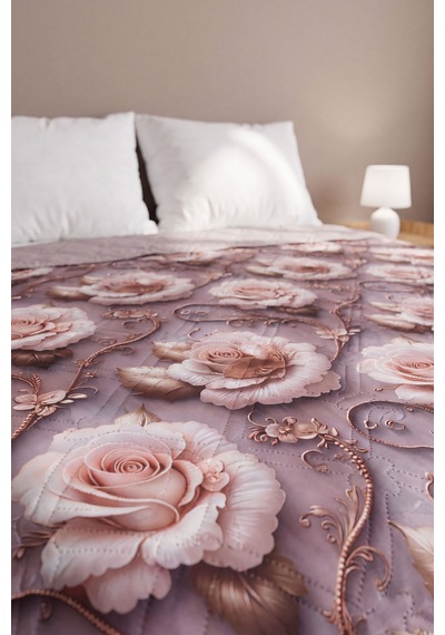 Bahar Renkleri 5d Çok Amaçlı Tek Kişilik Baskılı Pike & Yatak Örtüsü 160x220 Cm Çok Renkli