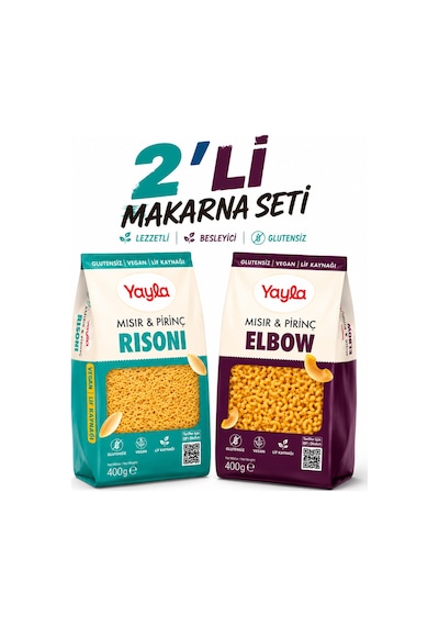 Yayla Mısır Pirinç Risoni + Mısır Pirinç Elbow 400 Gr