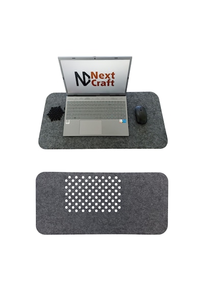 Çalışma Masası Düzenleyici Keçe Bilgisayar Mouse Pedi Masa Üstü Düzenleyici Mat 70x32 Cm K. Gri