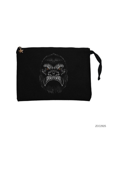 Zepplin Giyim Gorilla Face Siyah Clutch Astarlı Cüzdan / El Çantası
