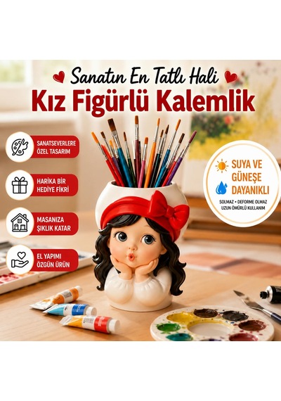 Sevimli Kız Kalemlik Kırmızı