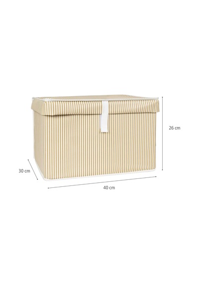 Çok Amaçlı Düzenleyici Kapaklı Sandık Tipi Kutu Hurç Organizer 40 X 30 X 26, Kahverengi