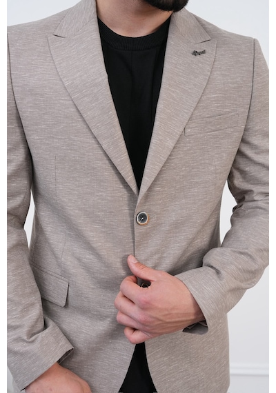 Dupont Classics Dupont Keten Slim Fit 6 Drop Sivri Yaka Çift Yırtmaçlı Erkek Blazer Ceket Bej Dupont Classics Dupont Keten Slim Fit 6 Drop Sivri Yaka Çift Yırtmaçlı Erkek Blazer Ceket Bej