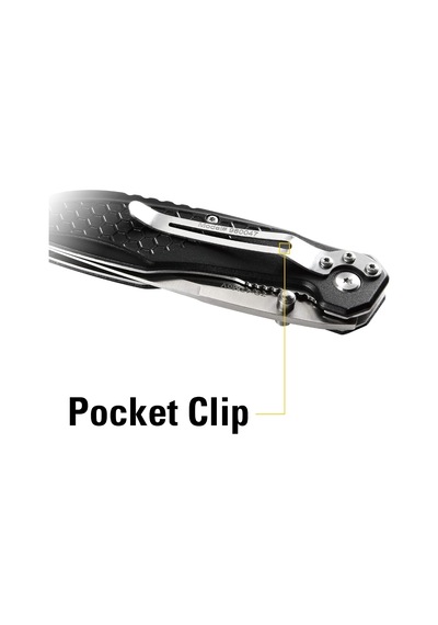 Lexroo Erpillar Cat980047 Linerlock, Siyah Ve Sarı Alüminyum Saplı, 3"