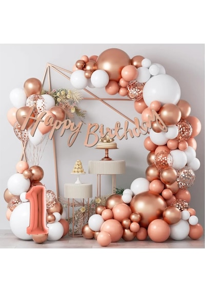 Rosegold Bekarlığa Veda Balon Doğum Günü Konsept Kutlama Parti Eğ
