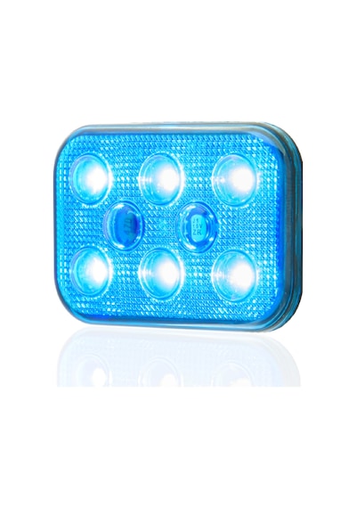 Sanel Animasyonlu 12 - 24V Universal Kare 6 Led Dış Mekan Uyumlu Mavi SBDF6B