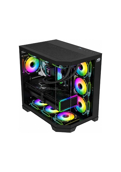 Infinity 7x Argb Fan Kumanda Ve Kontrolcü Atx Boş Bilgisayar Kasası Siyah