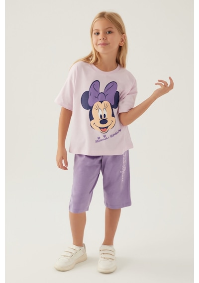 Minnie Mouse Smile Pembe Kız Çocuk Kapri Takım 5274-42774 Pembe