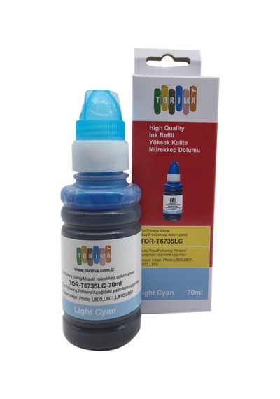 Delux Serisi Yazıcı Sıvısı Kullanım Kartuş İnkjet Mürekkepler 70ml Light Cyan