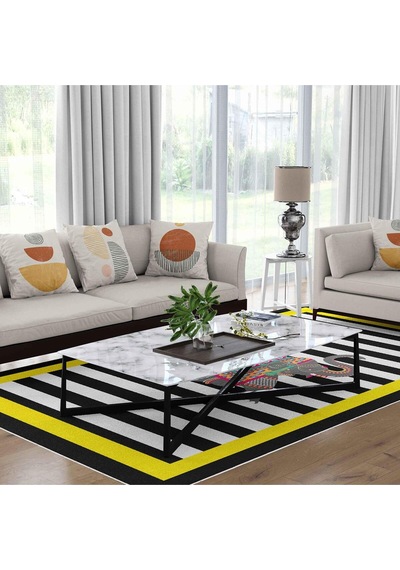 Kaymaz Taban Yıkanabilir Halı Mutfak, Salon, Yatak Odası İçin Modern Dijital Baskı Halı Slnhalı89 - 369 Çok Renkli