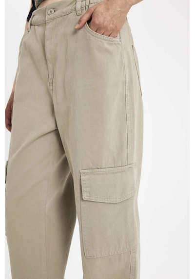 DeFacto Coool Gabardin Jogger Pantolon Normal Bel Basic Düz Kargo Cepli B0454AX24AUKH419